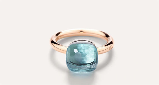 Pomellato Nudo Classic Sky Blue Topaz Ring in 18k Rose Gold