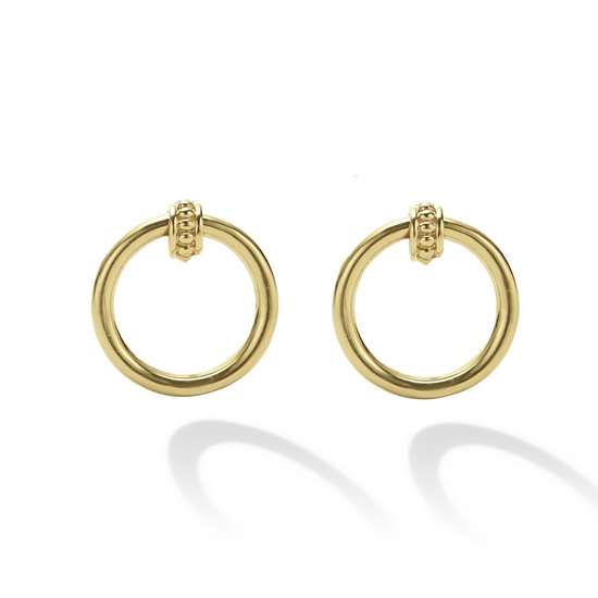 Lagos Circle Stud Earrings in 18k Gold