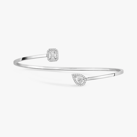 Messika My Twin Toi & Moi Thin Bangle in 18k White Gold & 1/3ct Diamonds