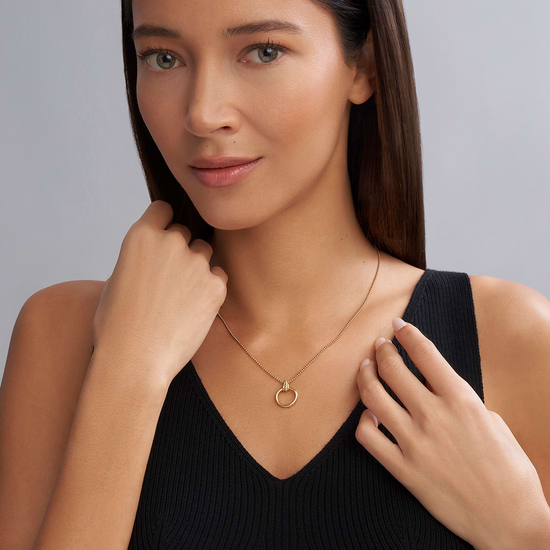 Lagos 18k Gold Circle Pendant Necklace