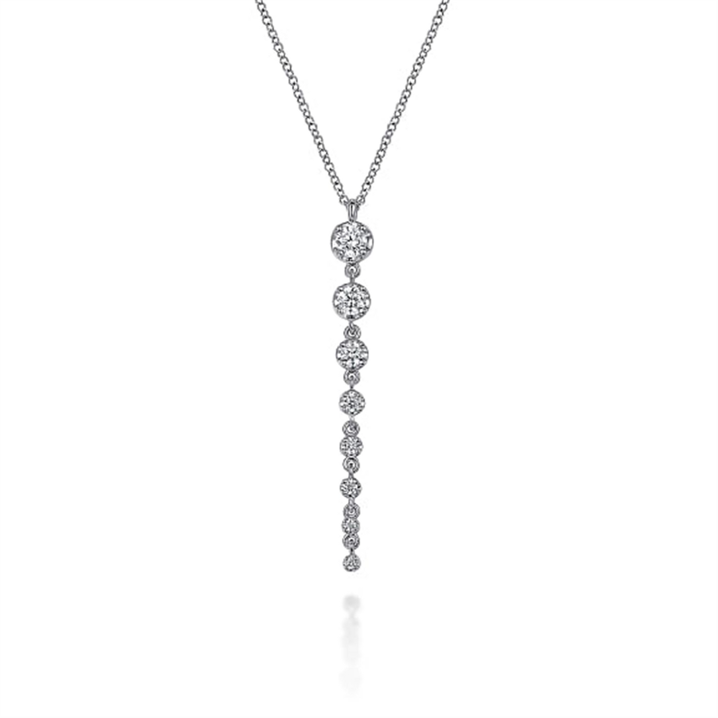 Gabriel & Co. White Gold Graduating Vertical Diamond Bar Necklace