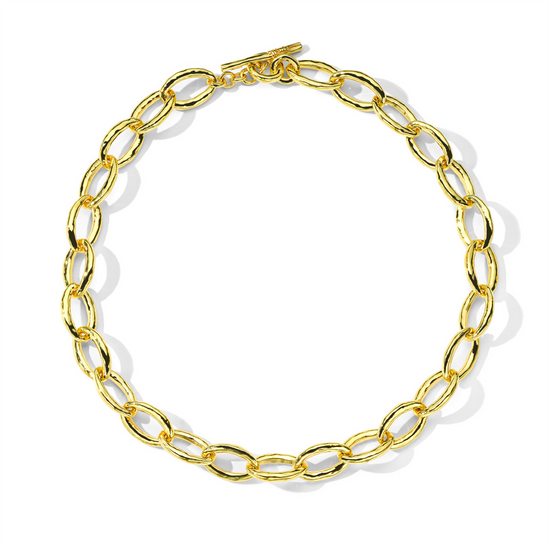 Ippolita Gold Short Hammered Bastille Link Necklace