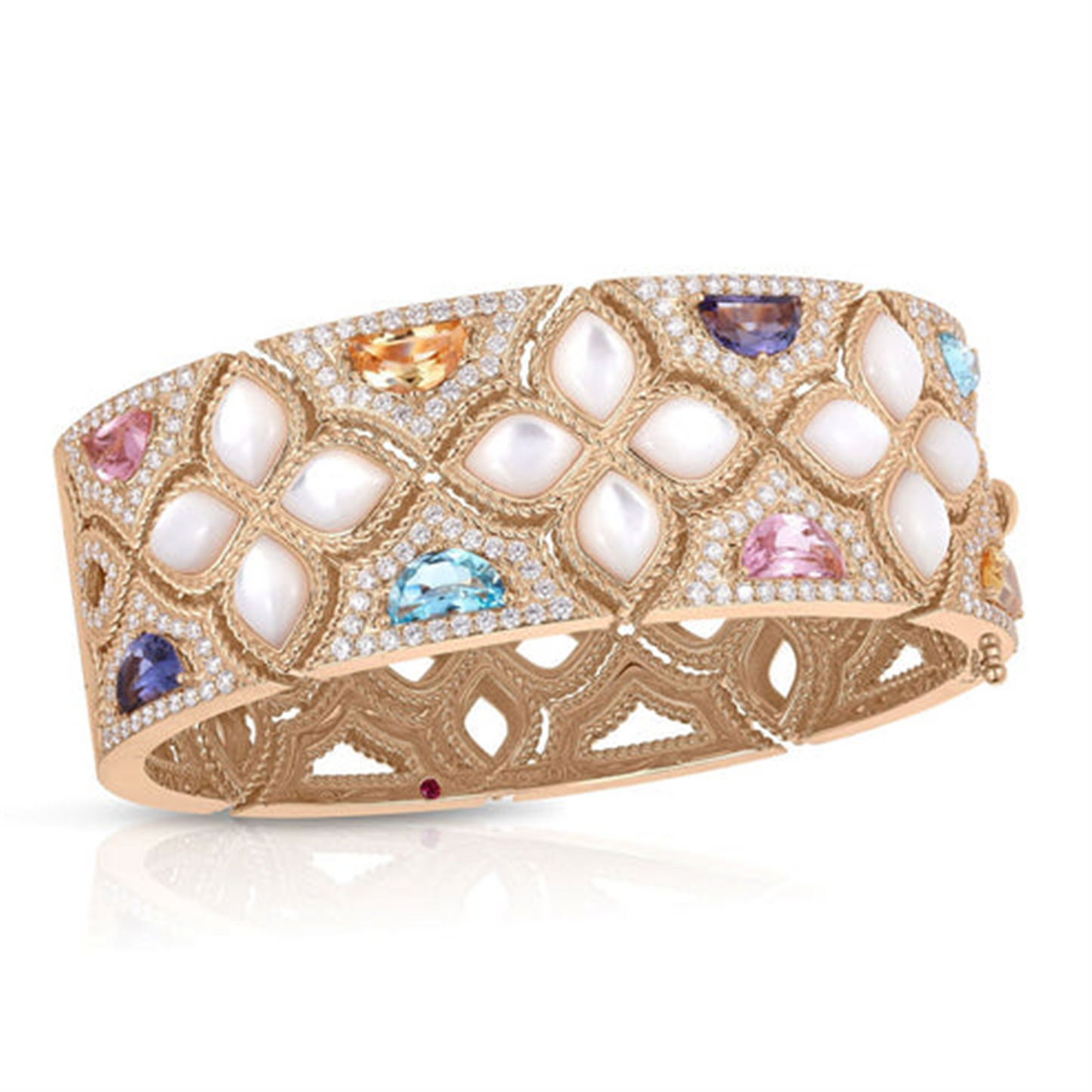 Roberto Coin Venetian Princess Collection Mother-of-Pearl and Blue Topaz Bangle