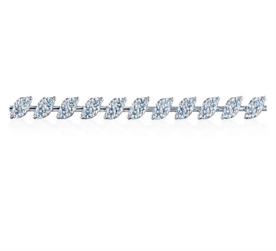 Kwiat 18k White Gold Sunburst Marquise Diamond Line Bracelet, 3.28 mm