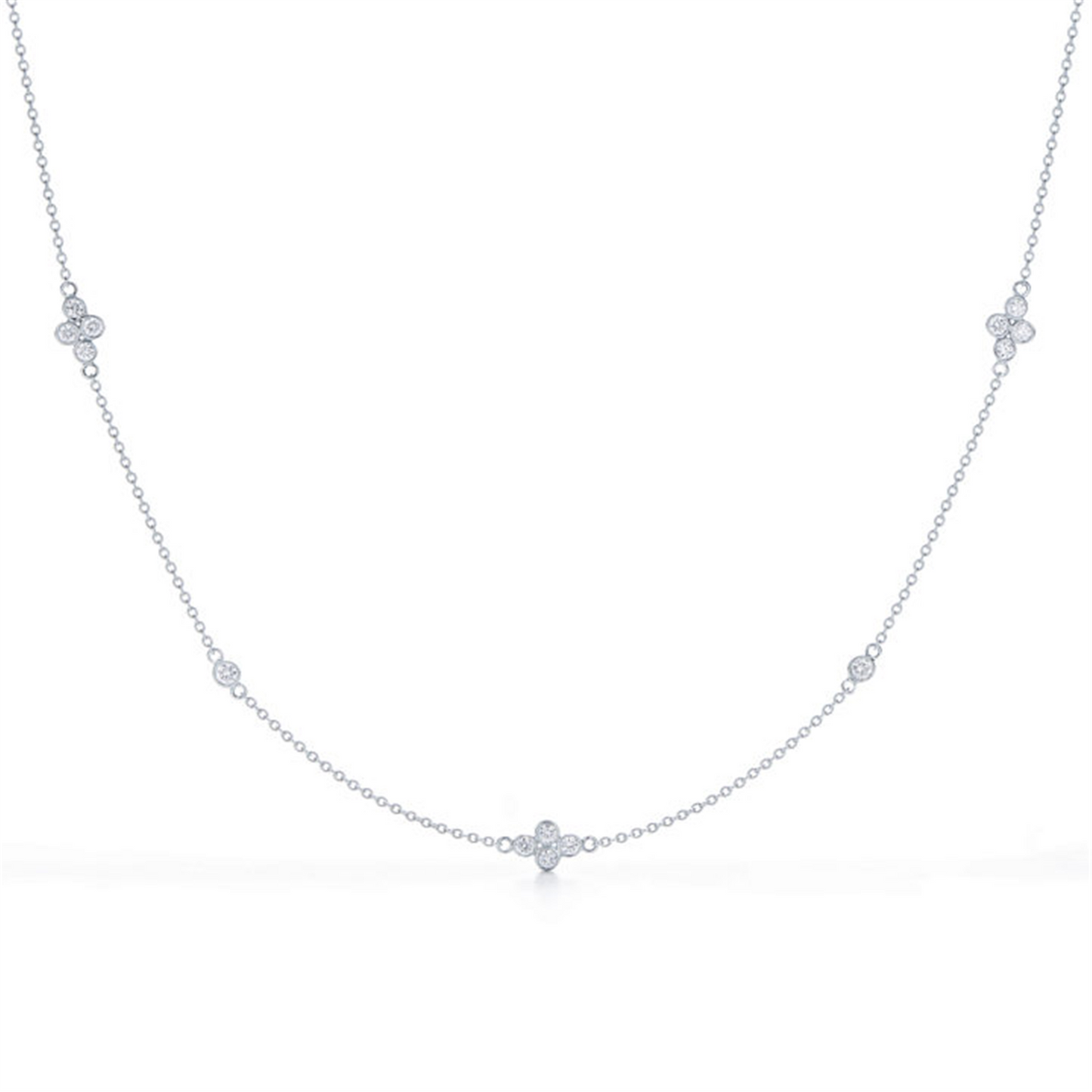 Kwiat Diamond Strings Quads Necklace in 18k White Gold & 1/2ct Diamonds