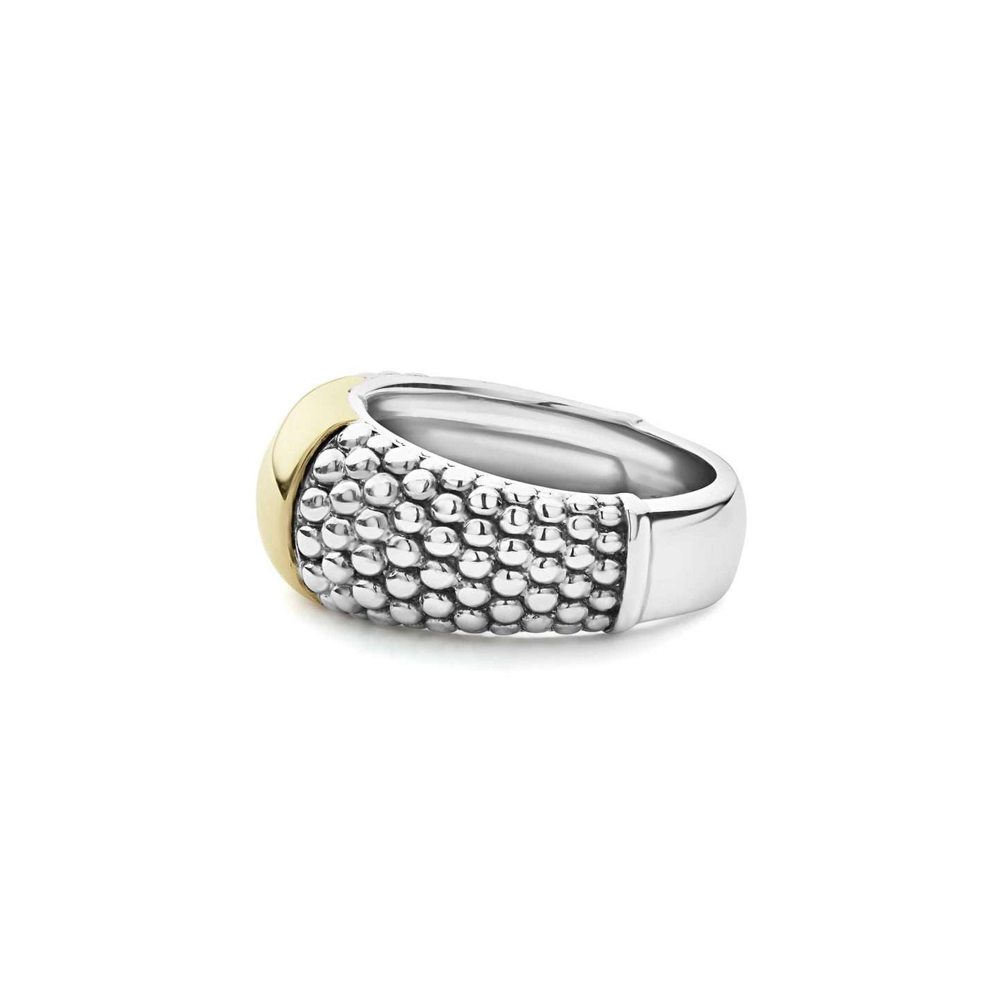 Lagos Two-Tone Station Caviar Ring in Sterling Silver & 18k Gold