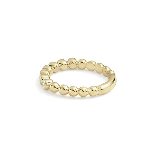 18k Gold and Diamond Stacking Ring