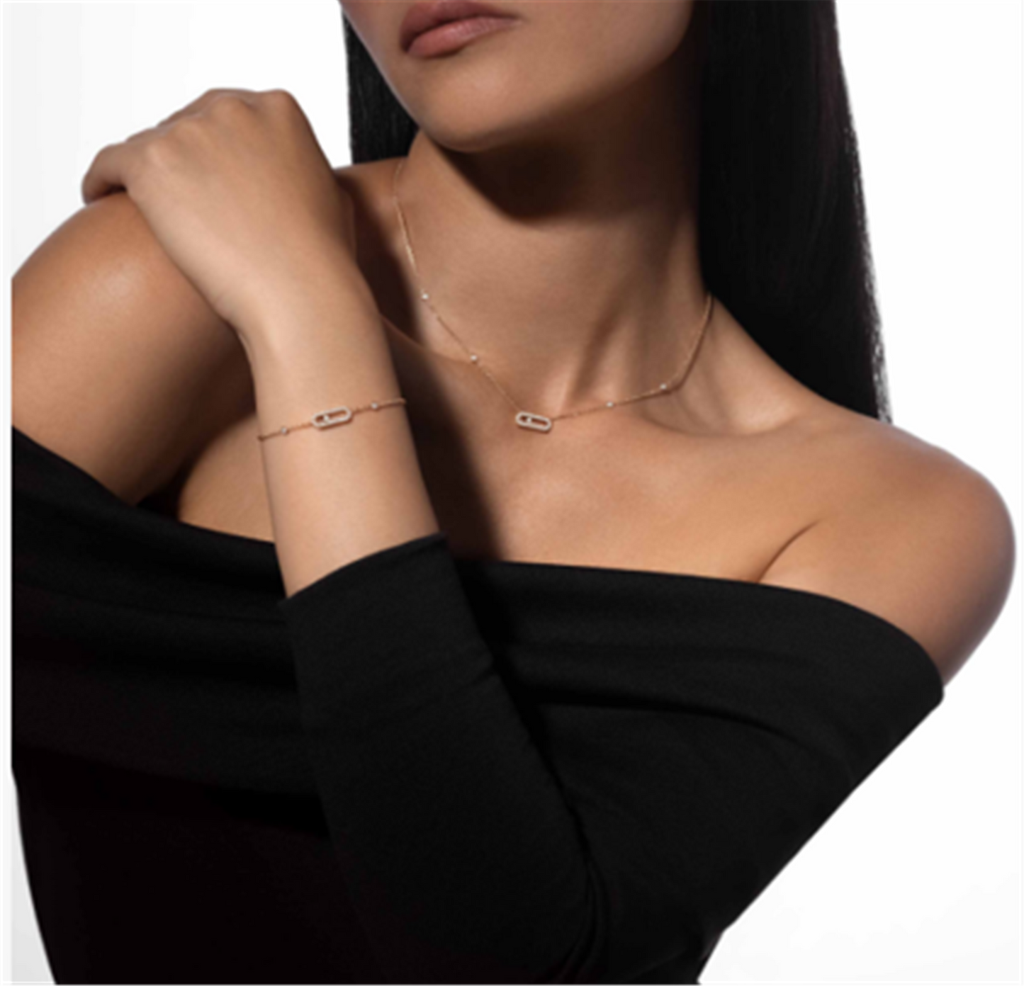 Messika Move Uno Diamond Pavé Bracelet in 18k Rose Gold