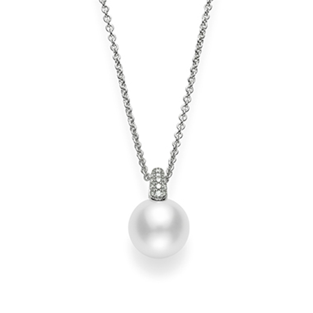 Mikimoto 12mm WSSP & Diamond Pavé Necklace