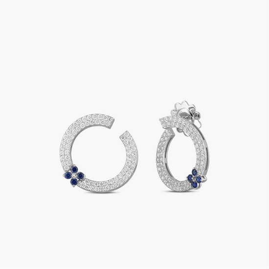 Roberto Coin Love In Verona Diamond & Sapphire Earrings