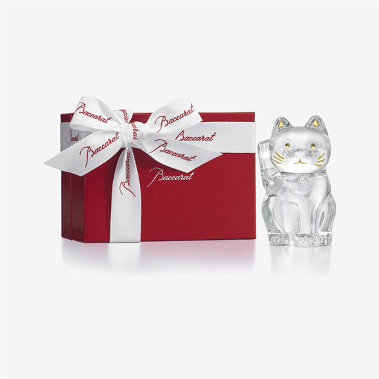 Baccarat Lucky Cat Maneki Neko Figurine S