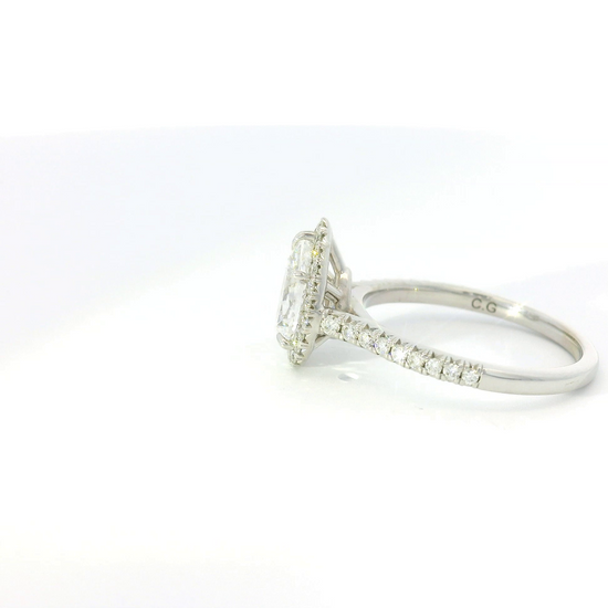 C. Gonshor Halo Pear Shaped Engagement Ring Setting