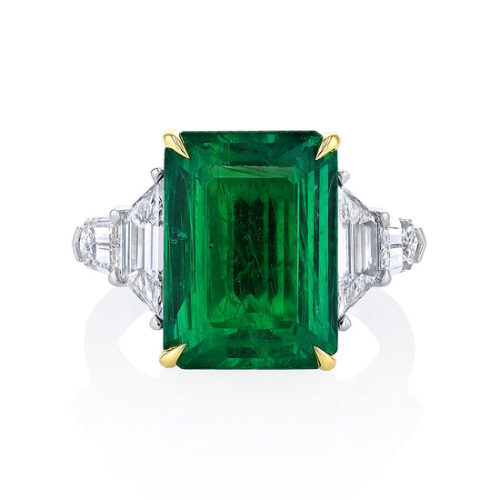 Joshua J Two-Tone Emerald & Belle Cut Diamond Ring