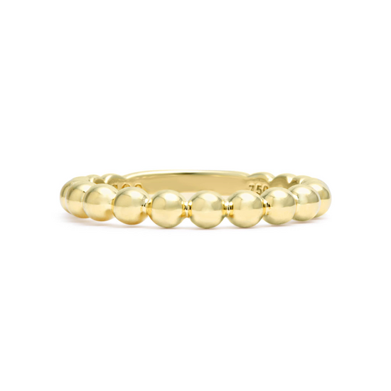 Lagos Gold Beaded Stacking Ring in 18k Gold