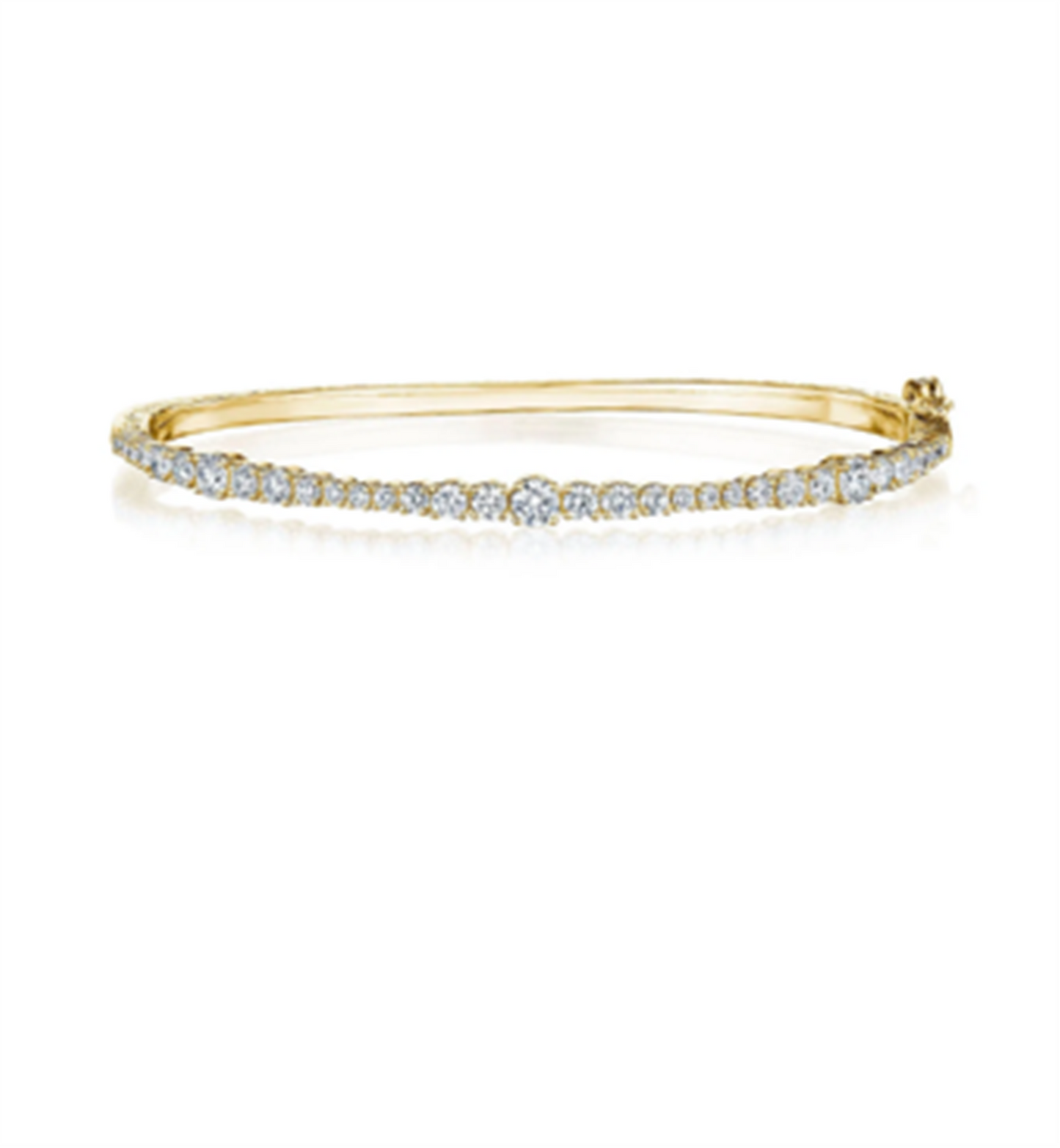 Penny Preville Thin Prong-Set Diamond Wave Bangle Bracelet