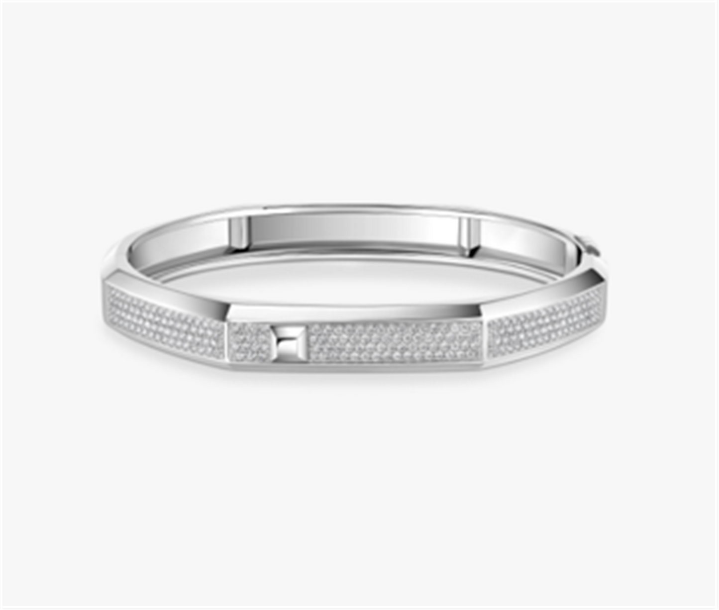 Messika Moderniste Pavé 8mm Bangle Bracelet in 18k White Gold