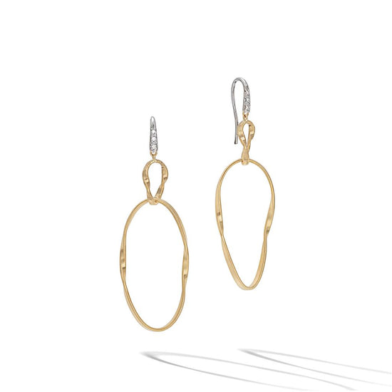 Double Dangle Earring w/ Diamonds & French Wire