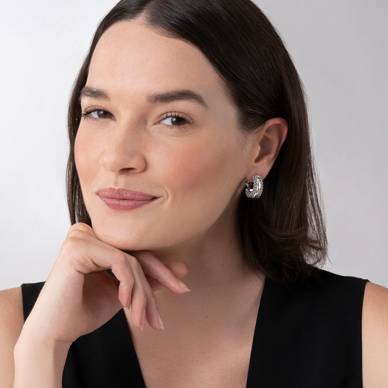 Lagos Station Caviar Huggie Earrings in Sterling Silver