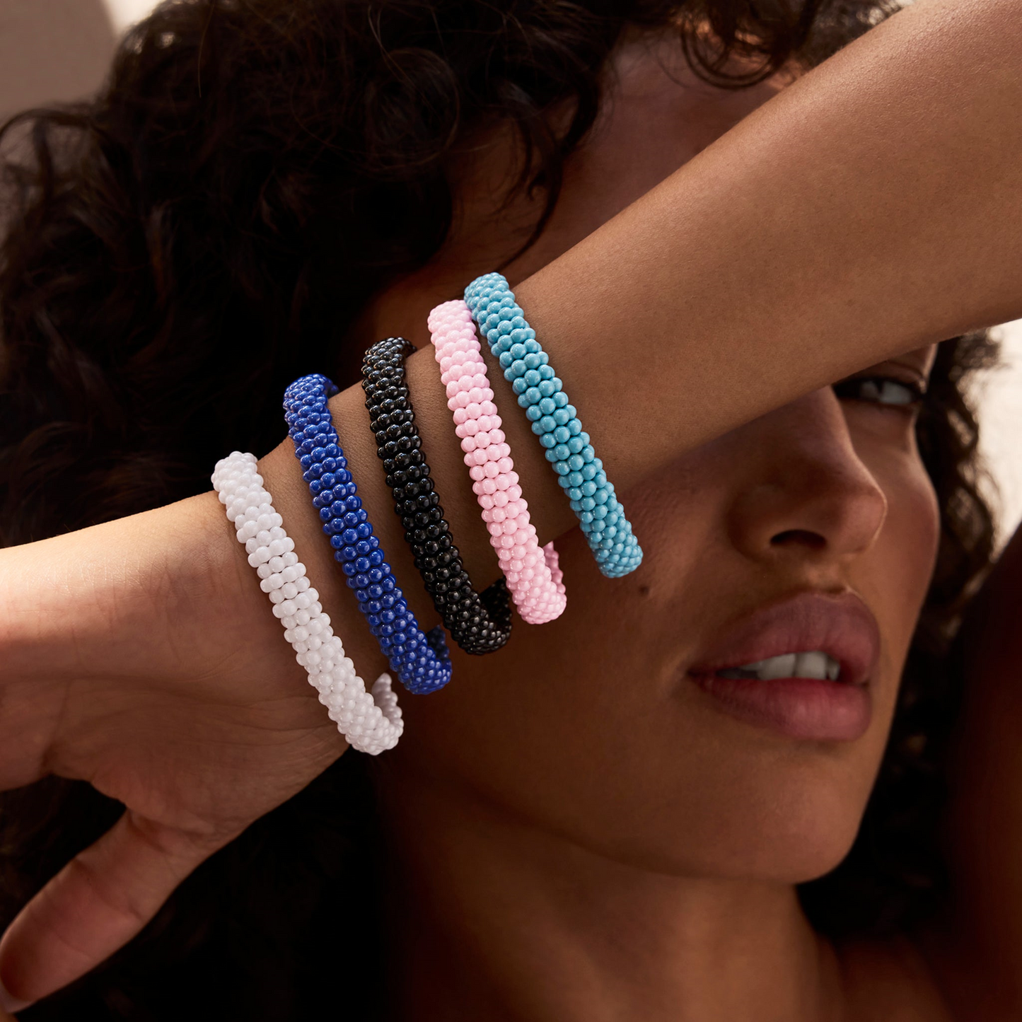 Lagos White Ceramic Beaded Bracelet