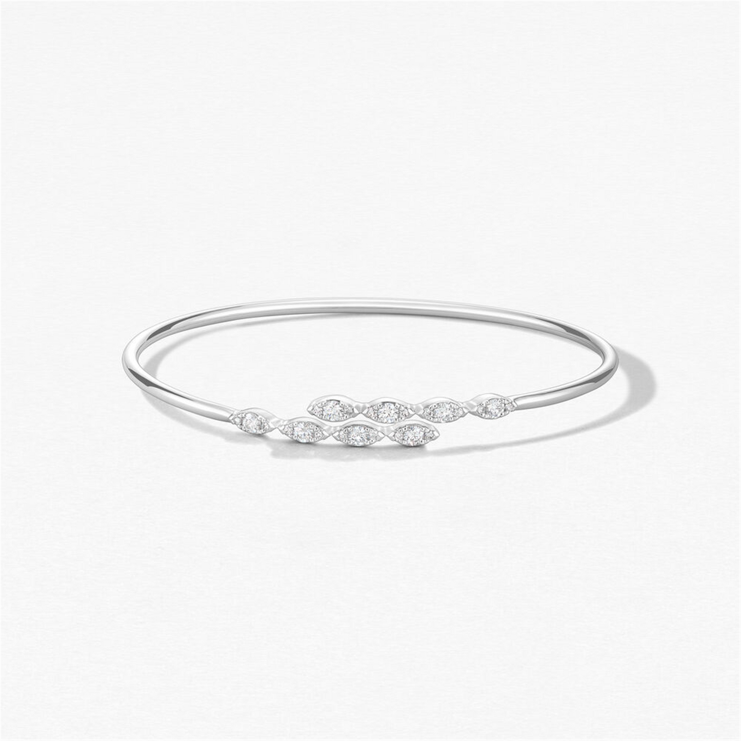 Hearts on Fire Aerial Marquis Flexi Bangle in 18k White Gold