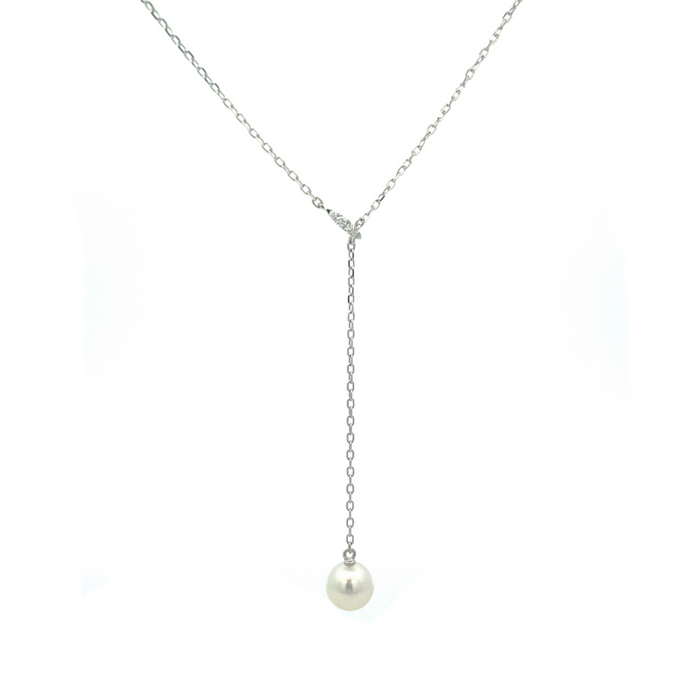 Mikimoto Akoya Pearl & Diamond Lariat Drop Necklace