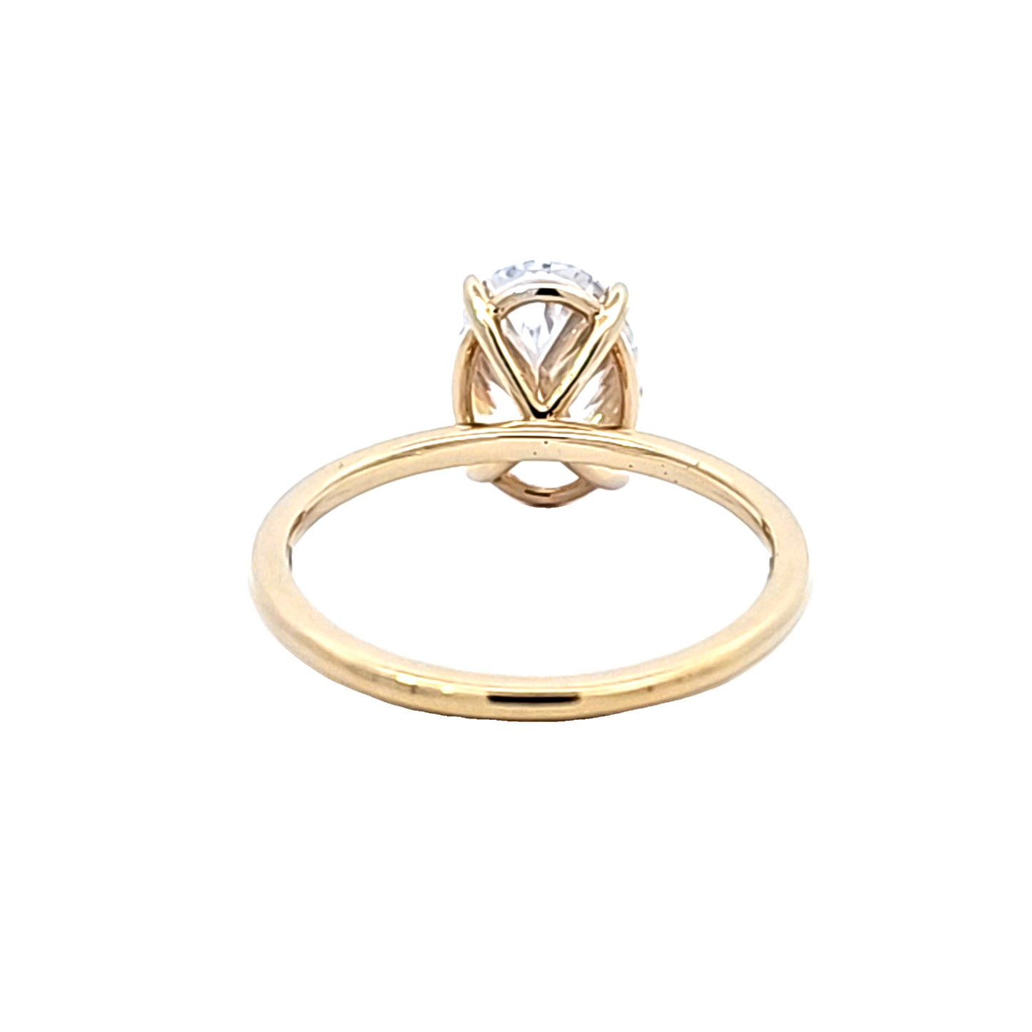 Oval Center Basket Semi-Mount Enagagement Ring in 14k Gold