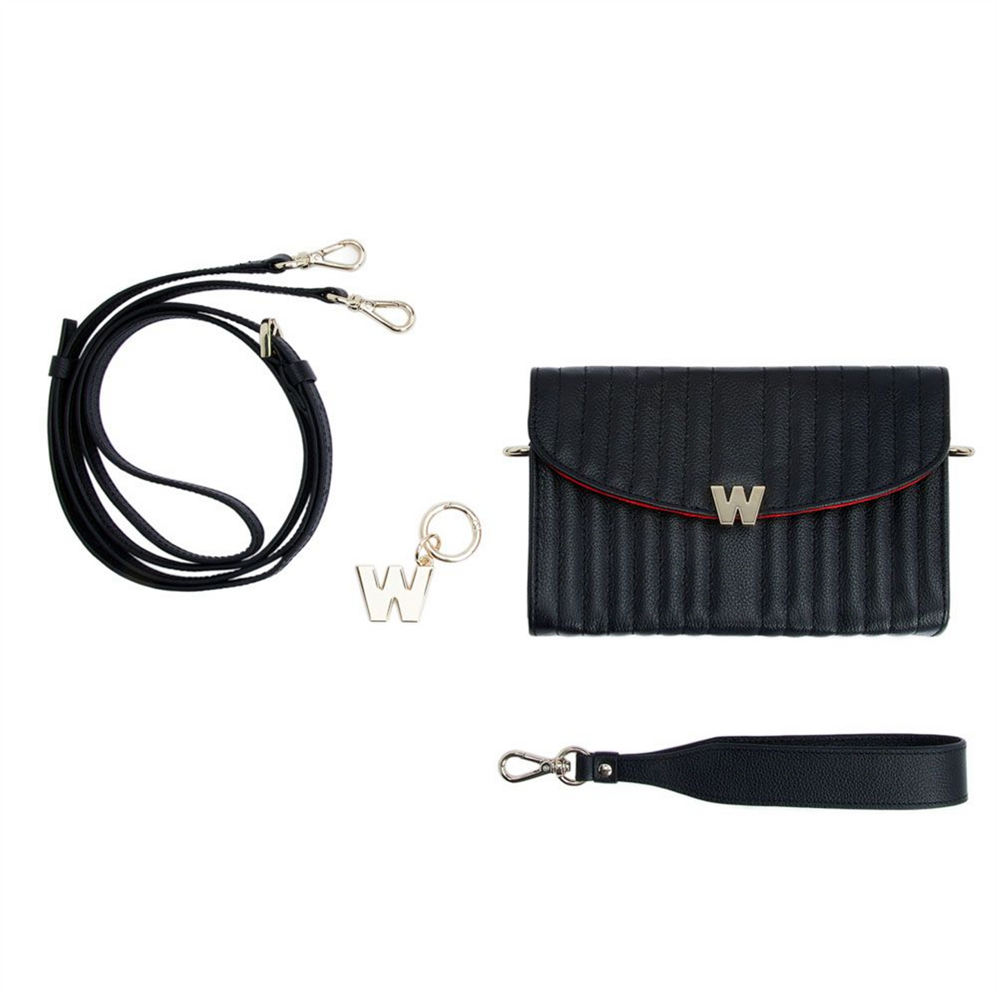 WOLF Mimi Crossbody Bag with Wristlet in Black