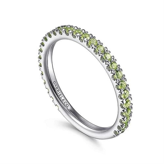 14K White Gold & Peridot Stackable Ring