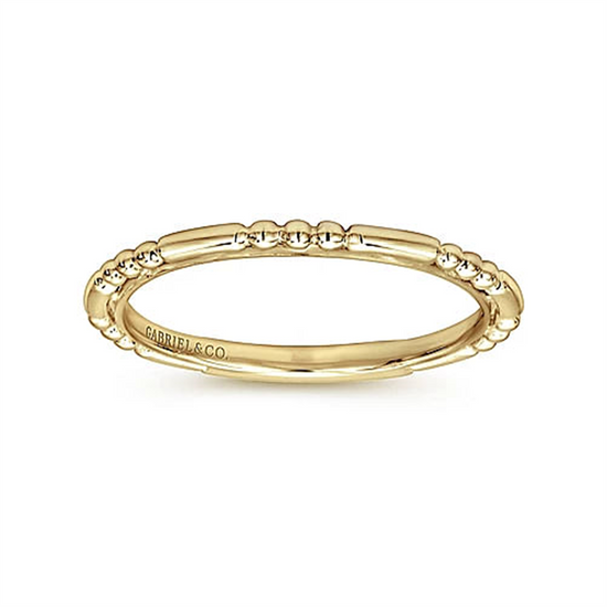 Gabriel & Co. Gold Ball and Bar Station Stackable Ring