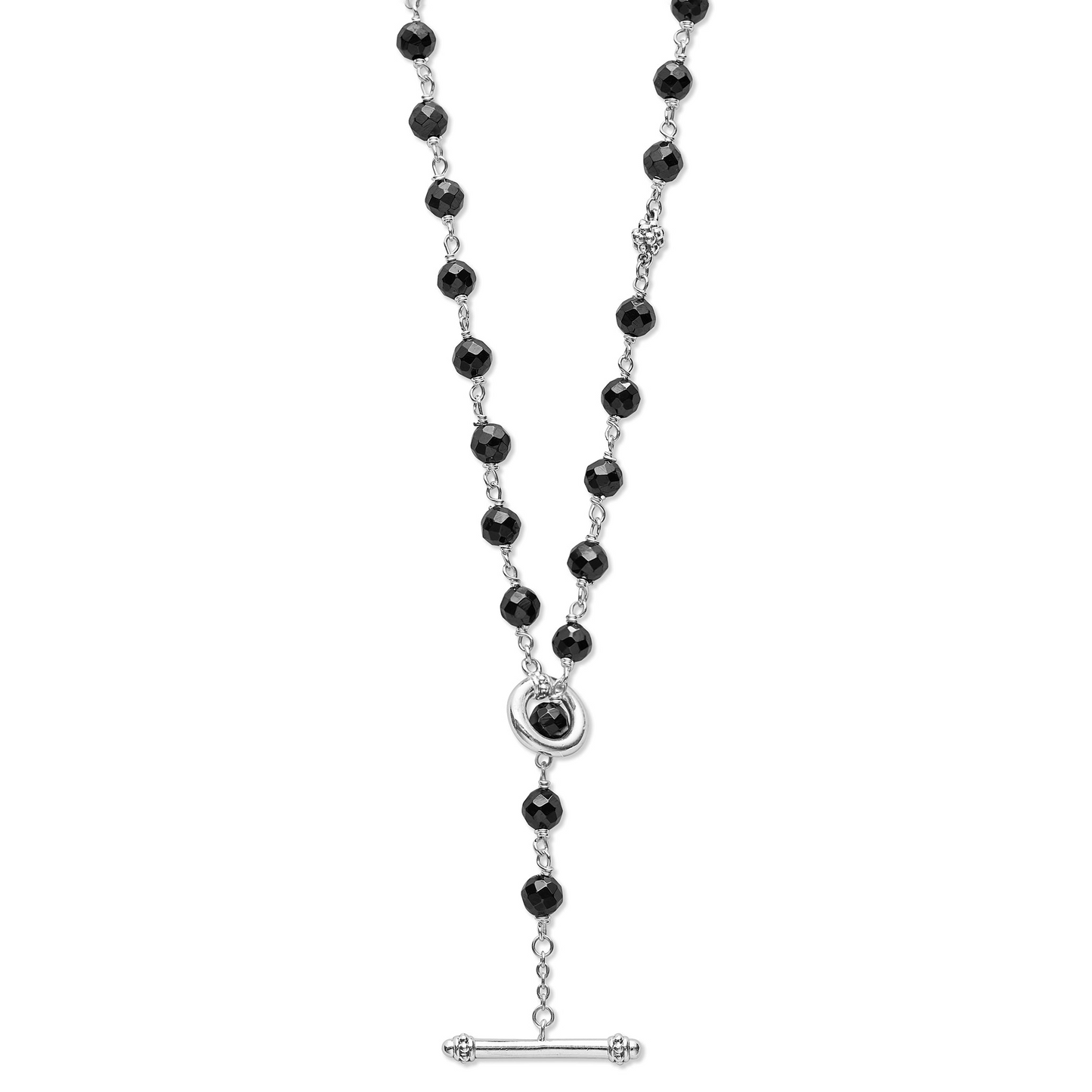 Lagos Long Black Ceramic Beaded Necklace