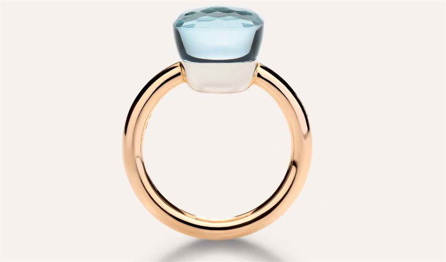 Pomellato Nudo Classic Sky Blue Topaz Ring in 18k Rose Gold