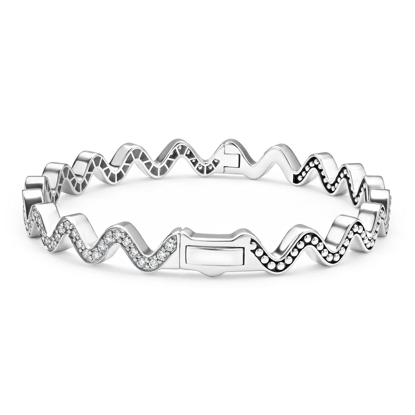 Lagos Wave Diamond Bangle Bracelet