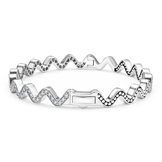 Lagos Wave Diamond Bangle Bracelet