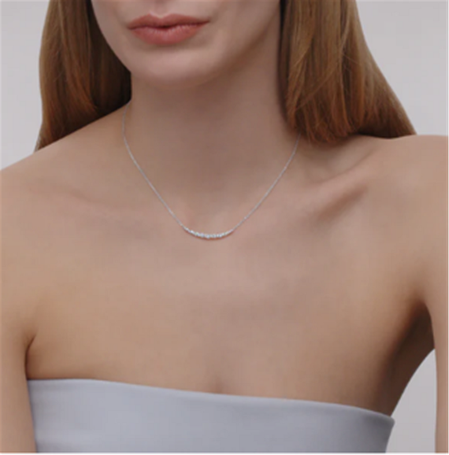 Kwiat Lyric Curved Bar Diamond Necklace in 18k White Gold