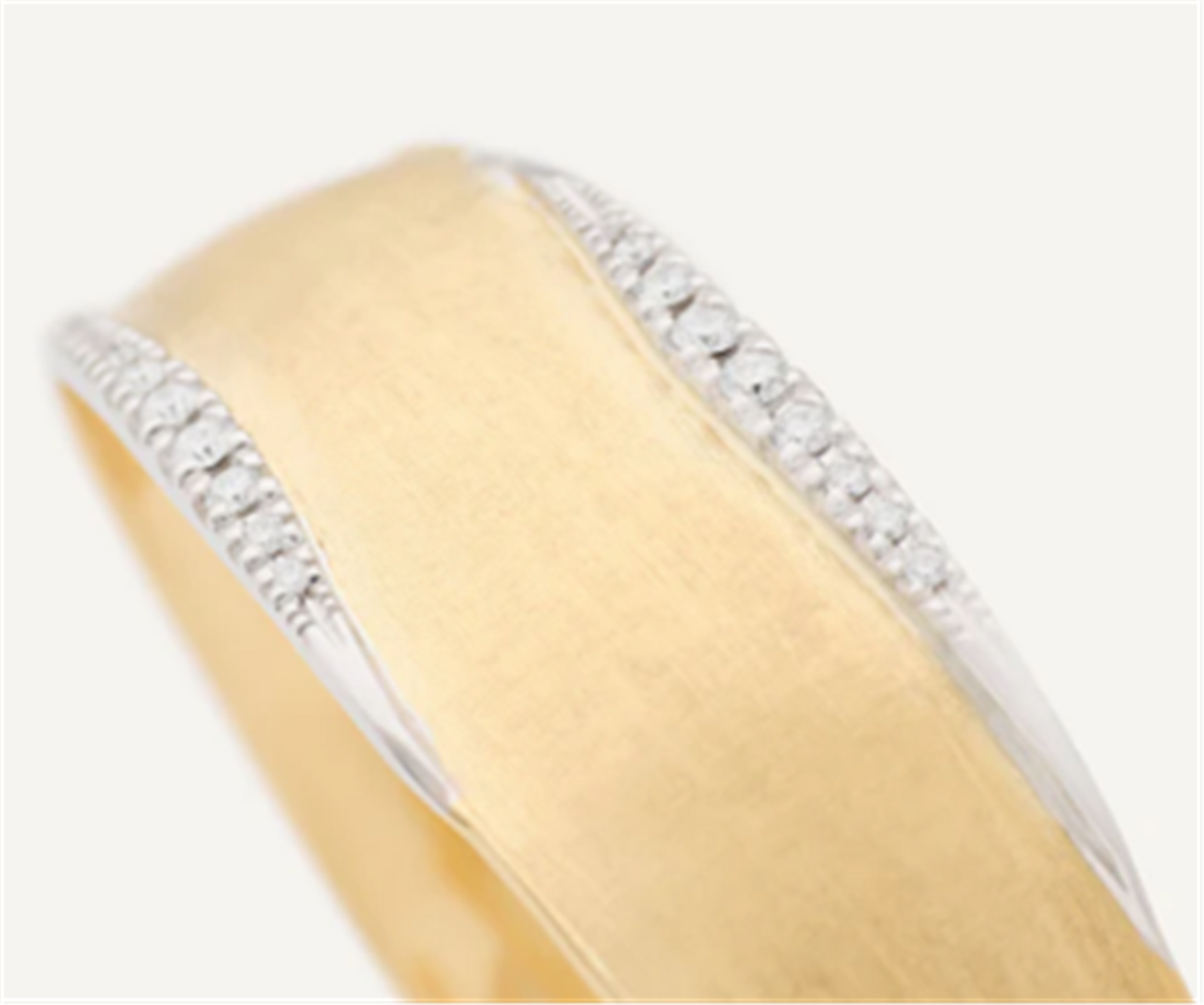 Marco Bicego Lunaria Gold Open Cuff Bangle with Diamond Pavé, Medium-Width