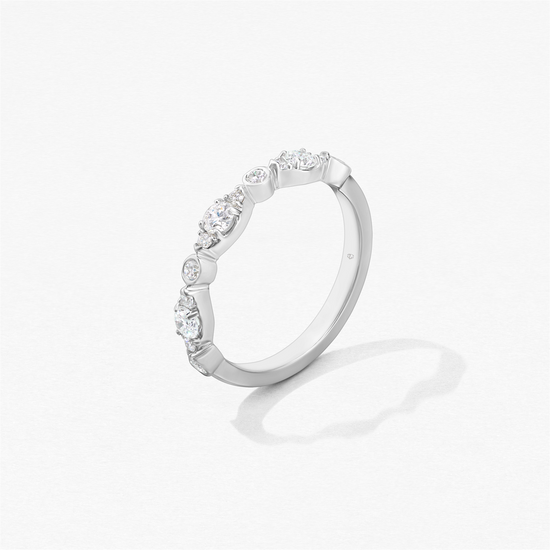Hearts on Fire Bezel Regal Band in 18k White Gold