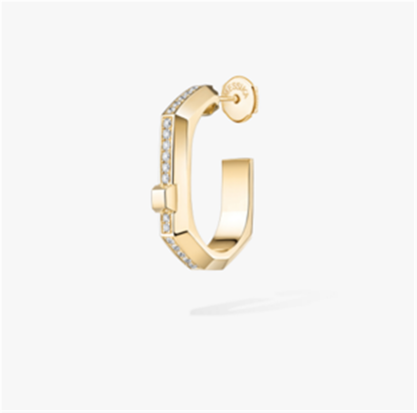 Messika Moderniste Single Pavé Diamond Hoop Earring in 18k Yellow Gold
