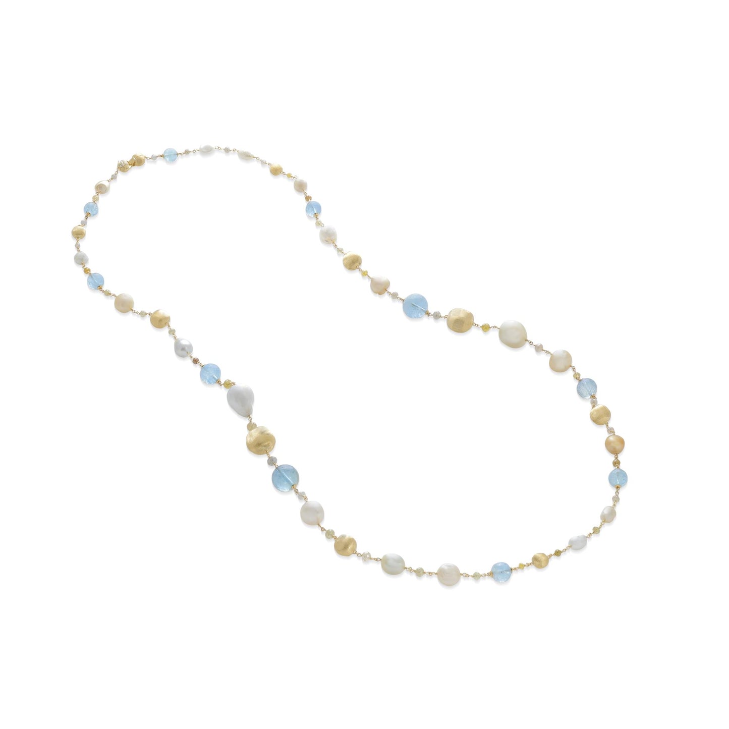 Marco Bicego Pearl & Aquamarine 36" Necklace