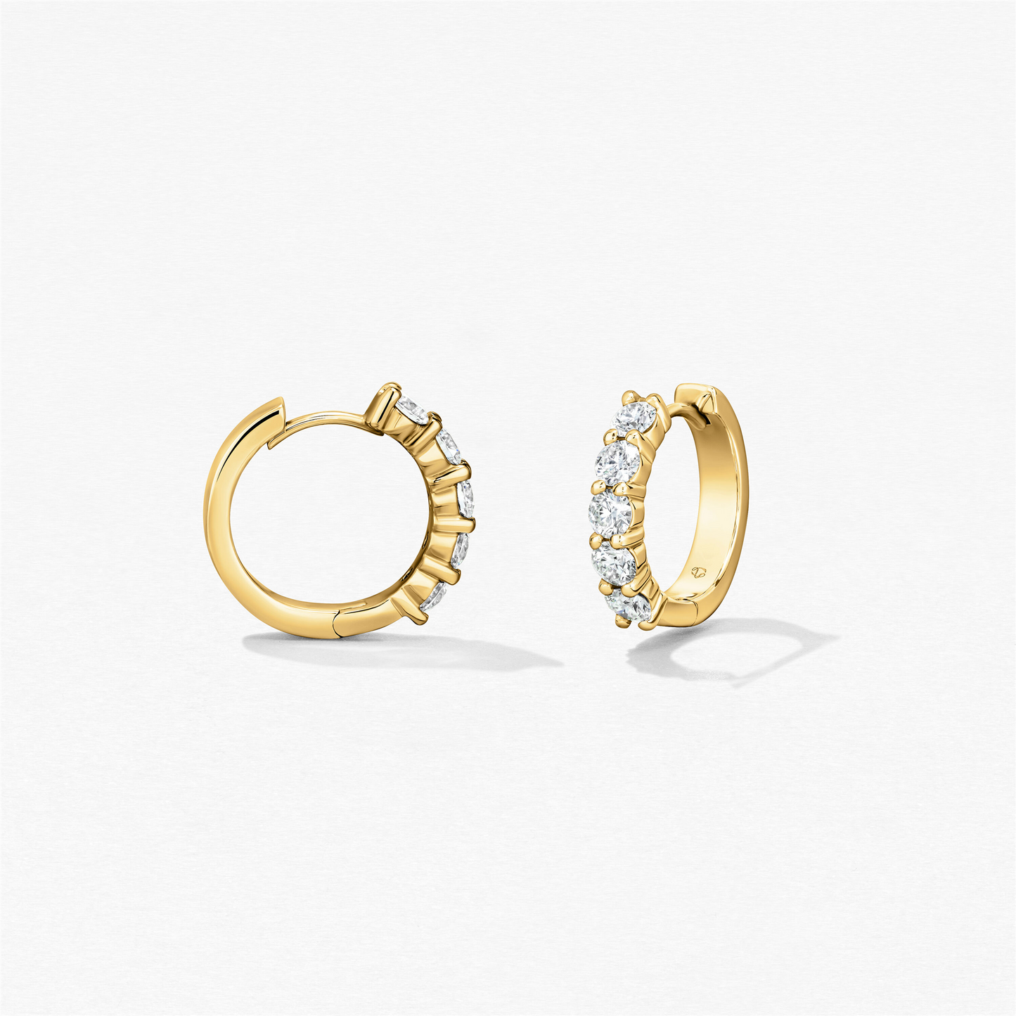 Hearts On Fire Diamond Mini Hoop Earrings in 18k Yellow Gold