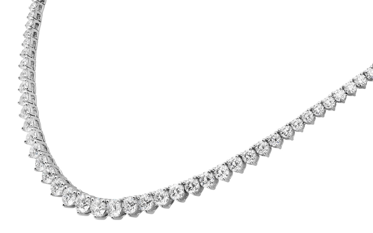 Hearts on Fire Signature Graduated Line Necklace in 18k White Gold