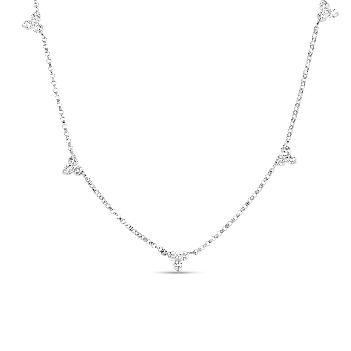 Roberto Coin Diamonds by the Inch 5 Station Flower Necklace