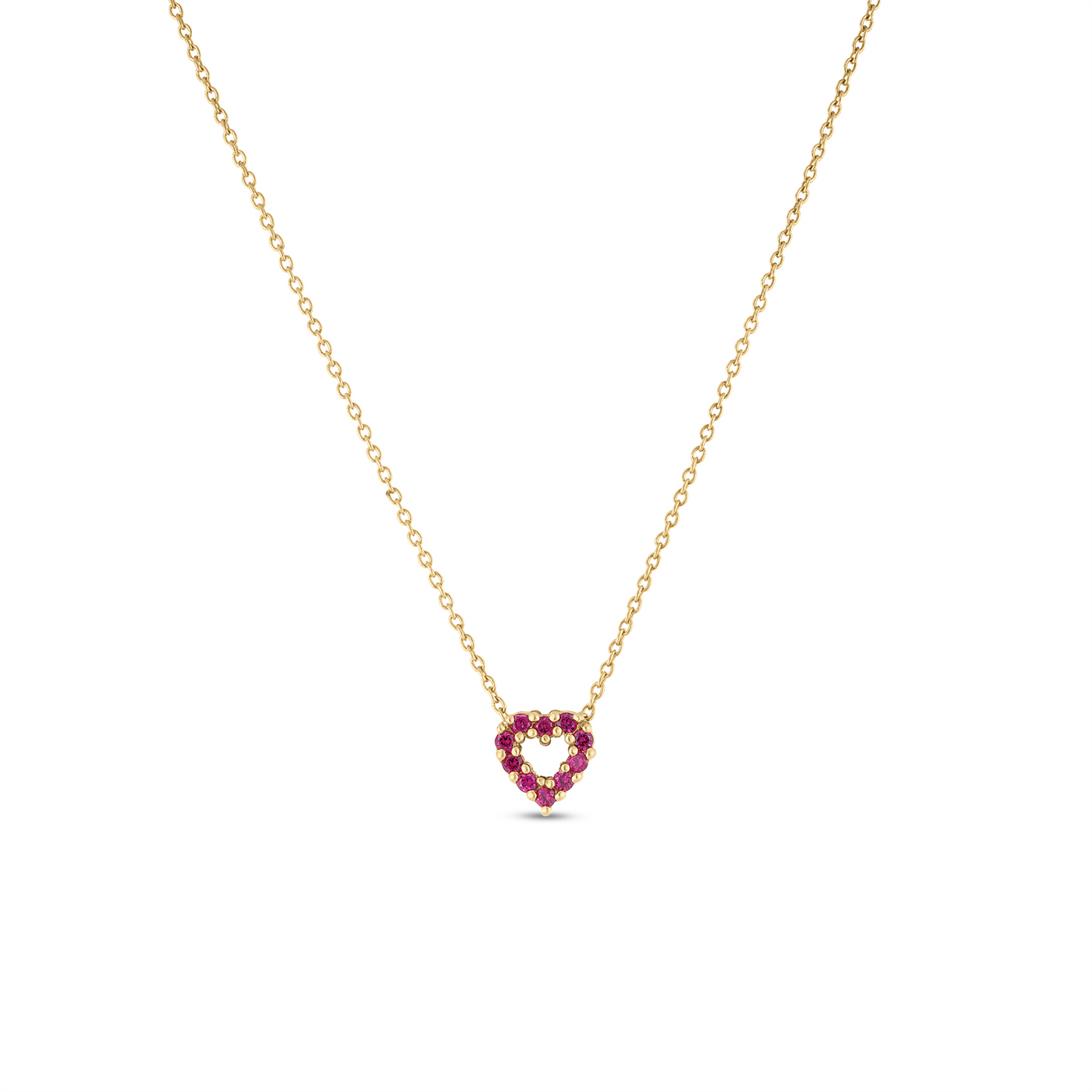 Roberto Coin Gold Ruby & Diamond Reversible Heart Necklace