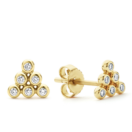 Lagos Triangle Diamond Stud Earrings in 18k Gold