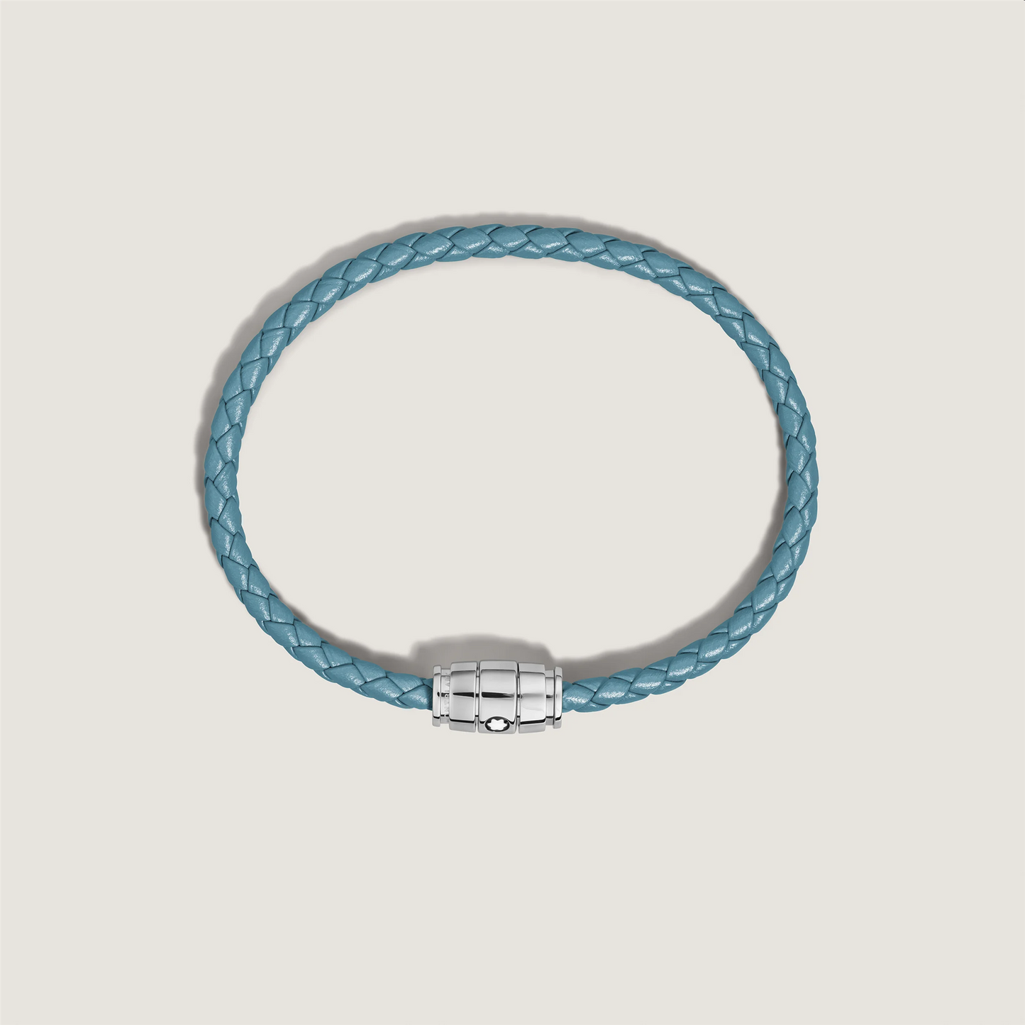 Montblanc Bracelet Steel 3 Rings Meisterstück Collection in Smoky Blue Leather