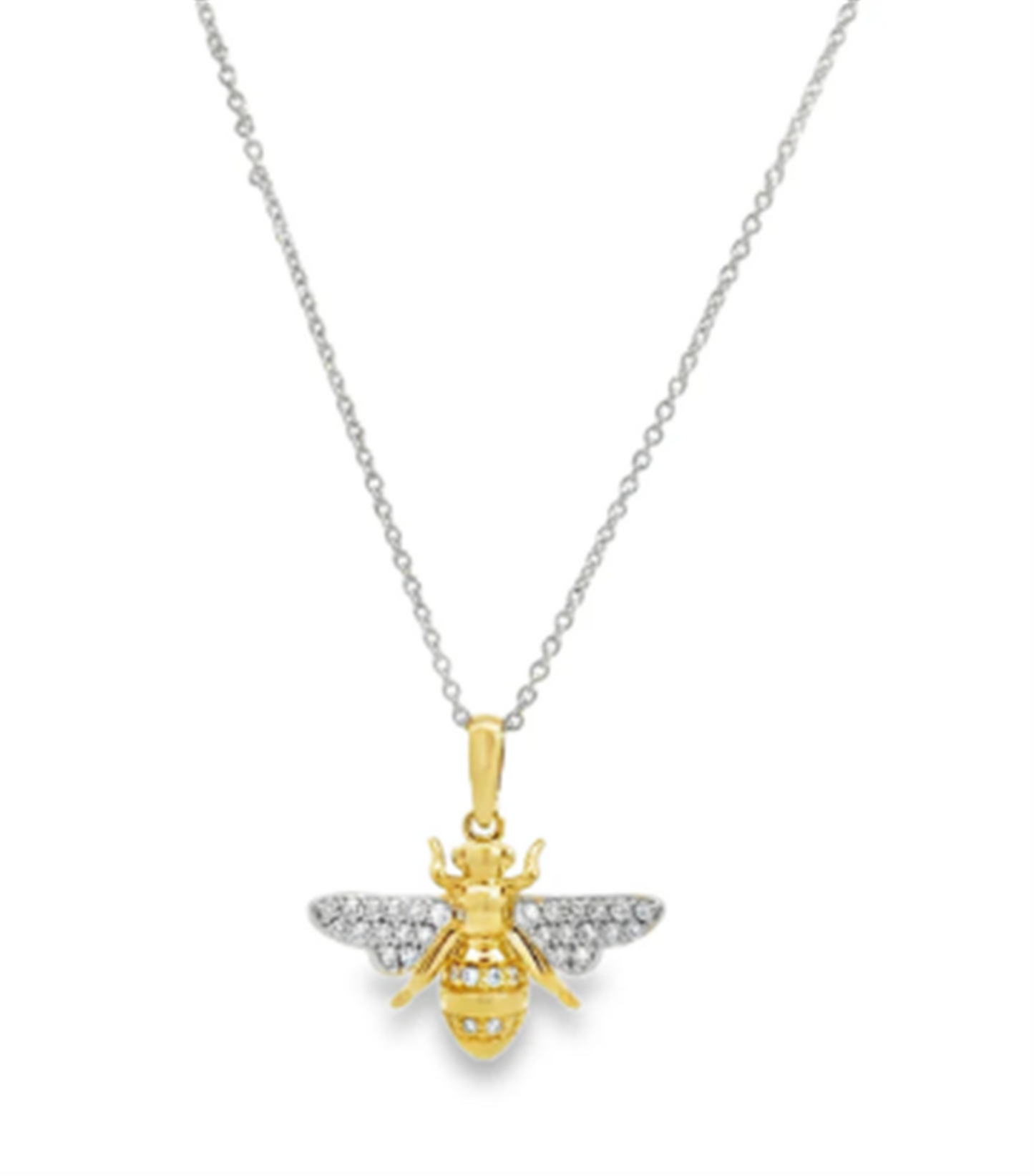 Roberto Coin Tiny Treasures Diamond Bumble Bee Necklace in 18k Gold