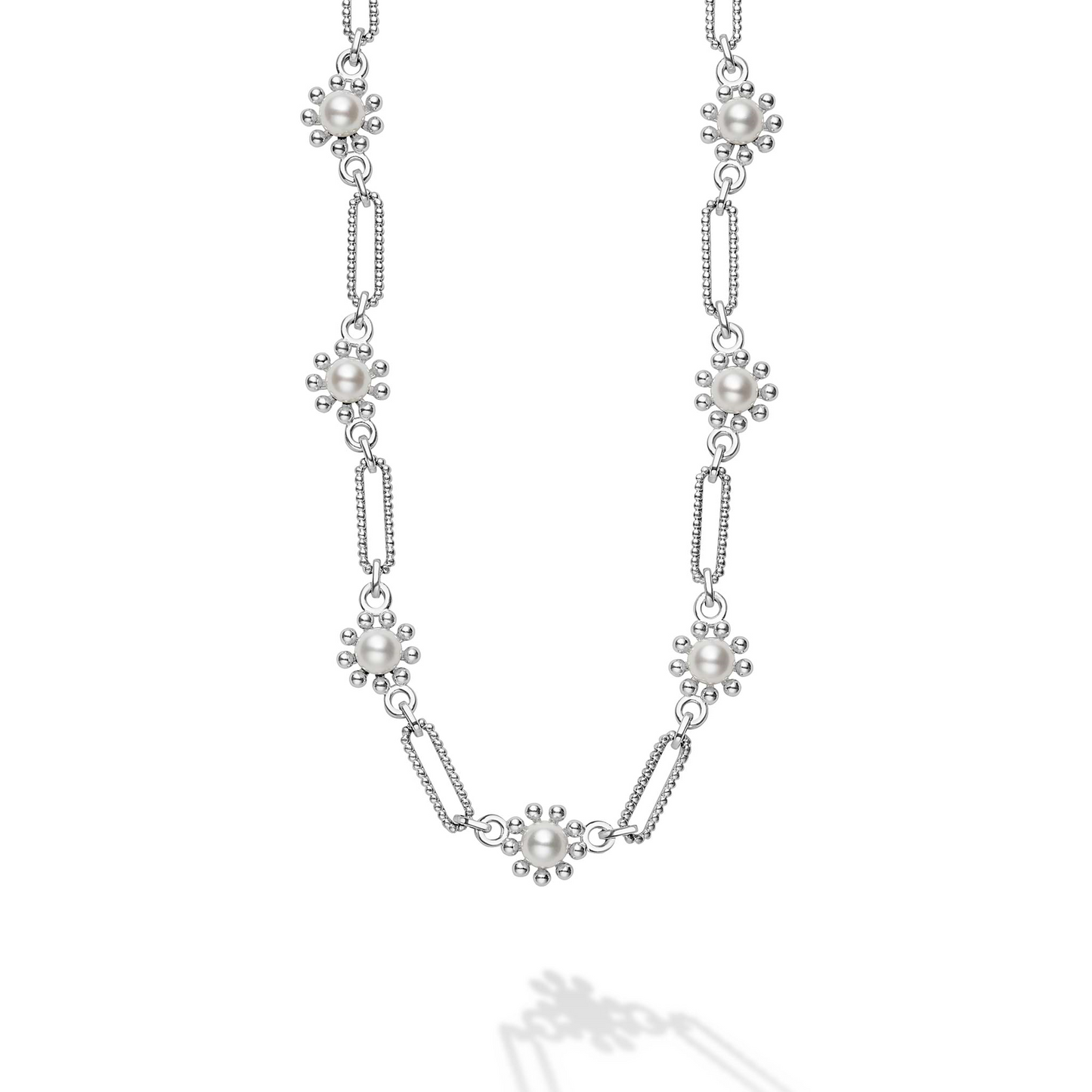 Lagos Fleur Pearl Link Necklace