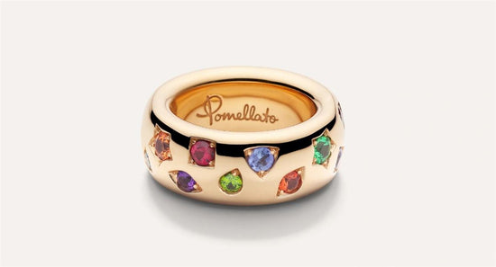 Pomellato Iconica Medium Multi Stone Ring in 18k Rose Gold