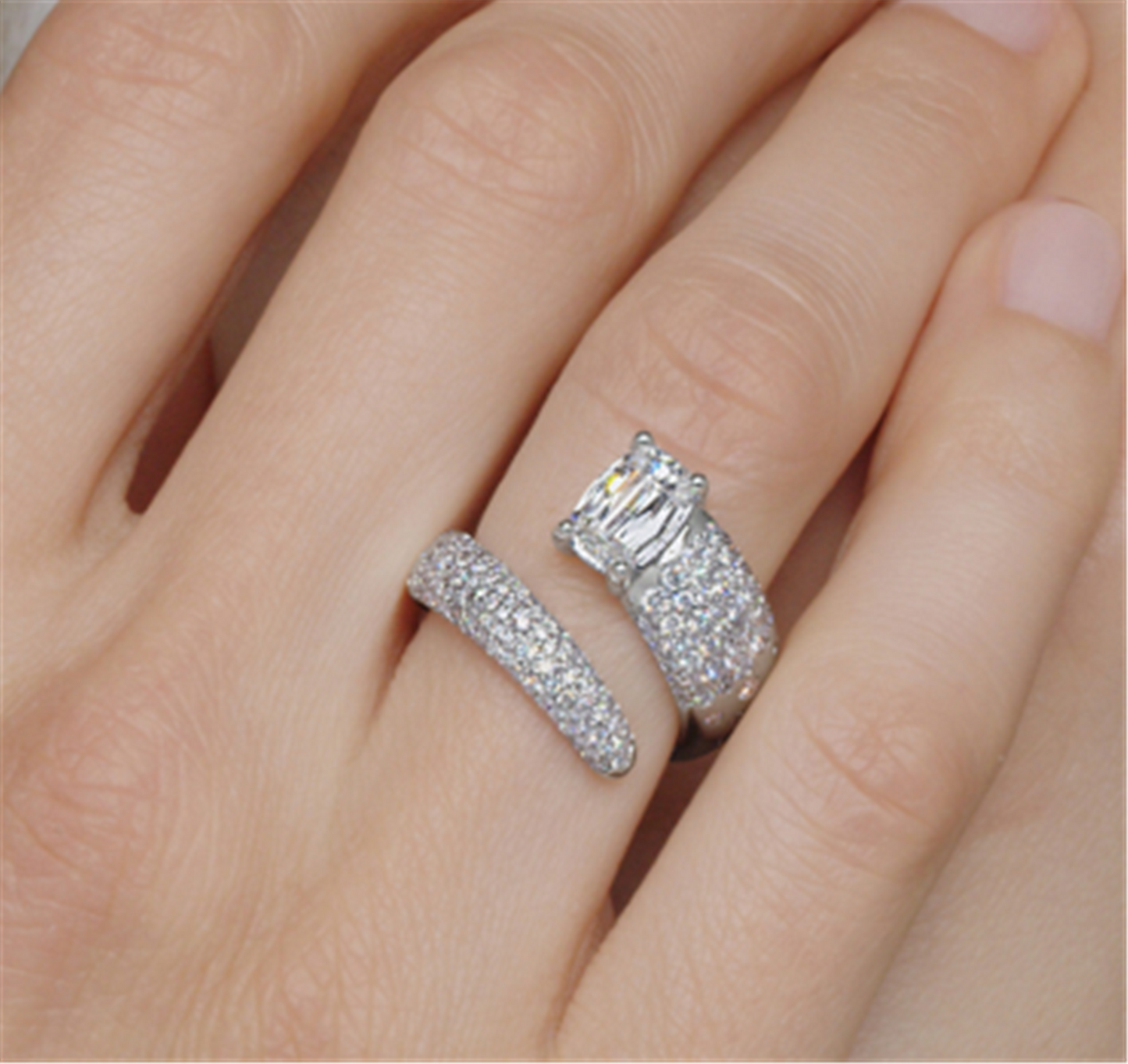 Kwiat Cobblestone Ashoka Pave Wrap Diamond Ring