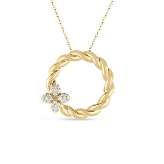 Roberto Coin 18k Yellow Gold Love in Verona Diamond Twist Necklace