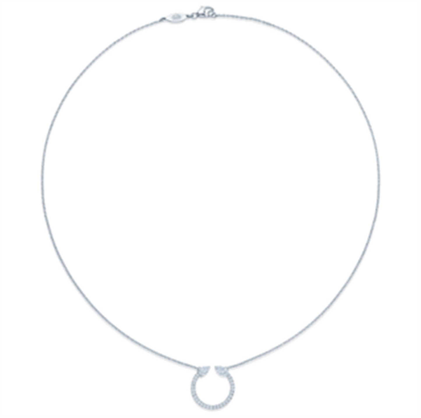 Kwiat Small Circle Pendant with Diamonds in 18k White Gold
